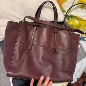 Fossil Brand leather and suede tote/computer/work bag